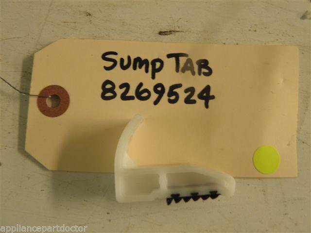 WHIRLPOOL DISHWASHER 8269524 SUMP TAB USED PART ASSEMBLY F/S WHIRLPOOL DISHWASHER 8269524 SUMP TAB USED PART ASSEMBLY F/S